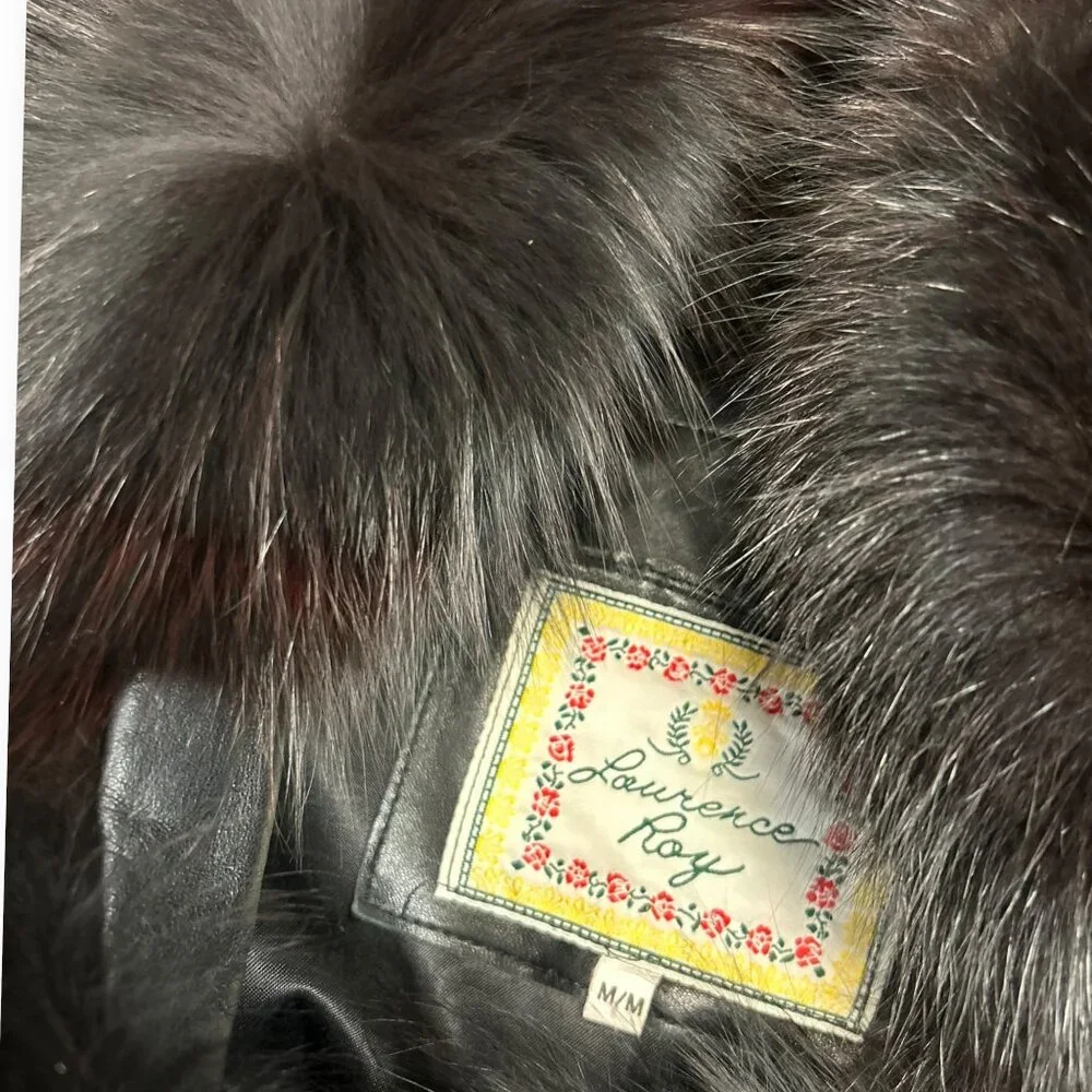 Vintage Leather/Fur Coat - Picture 7 of 7